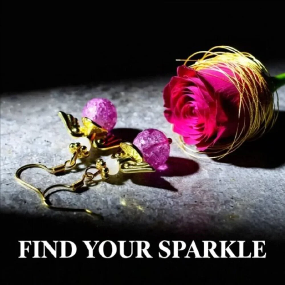 For Adults or Kids! Pink & Gold Angel Earrings!
